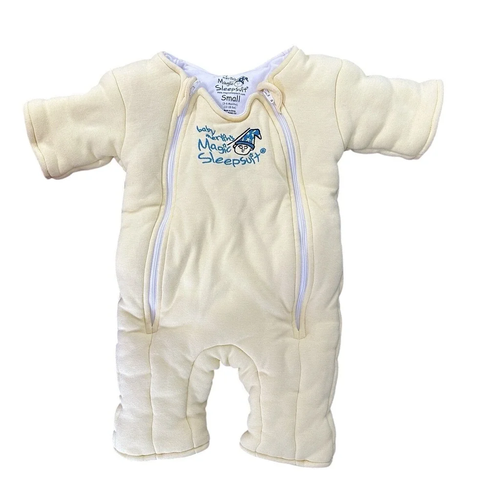 Merlin Sleepsuit Kids Small Yellow Quilted Cotton Swaddle Transition‎
